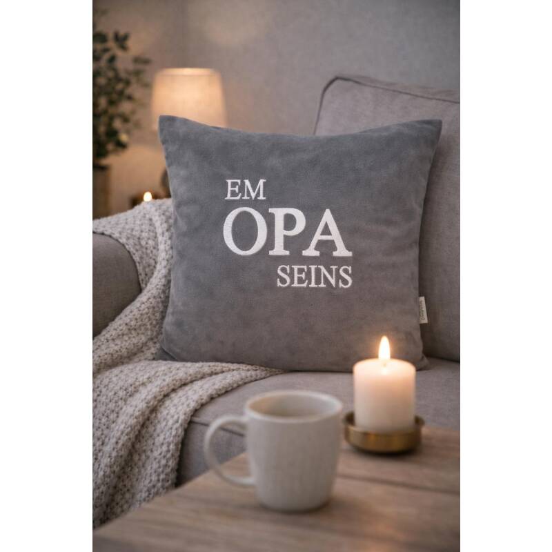 Kissen EM OPA SEINS grau