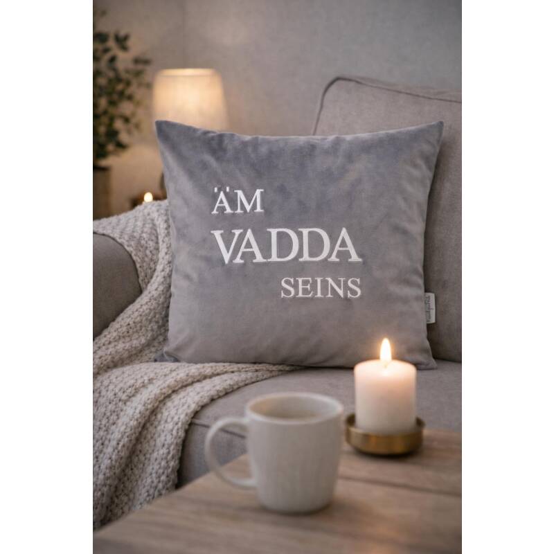 Kissen EM VADDA SEINS grau